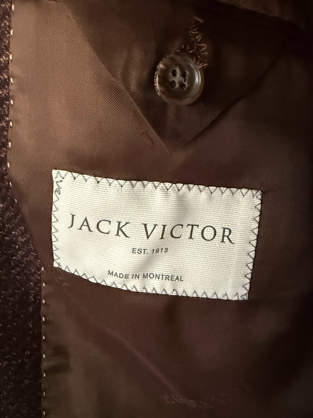 Men's Jack Victor Textured Brown Sport Coat - Tailored Two-Button Blazer - Picture 11 of 14